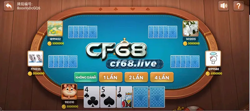 Lựa chọn cái trong game Poker Bull cf68