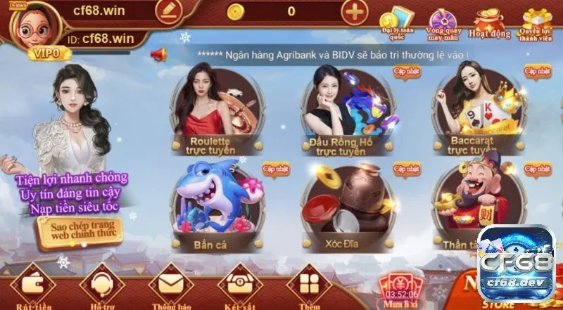 Tải game cf68 với kho game hàng đầu có nhiều trò chơi hấp dẫn