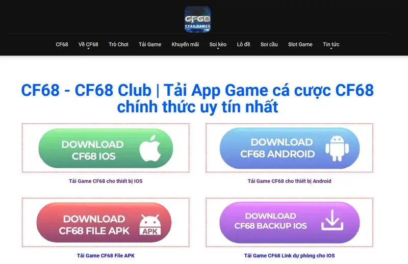 Chi tiết hướng dẫn tải CF68 iOS