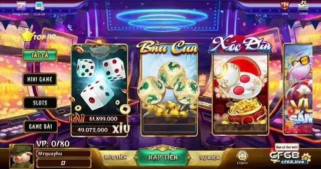 Hình ảnh trong game bầu cua của F88 bet