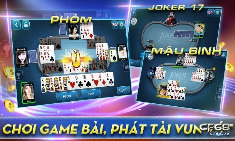 Choi game đanh bai thú vị yên tâm tại điểm chơi Cf68