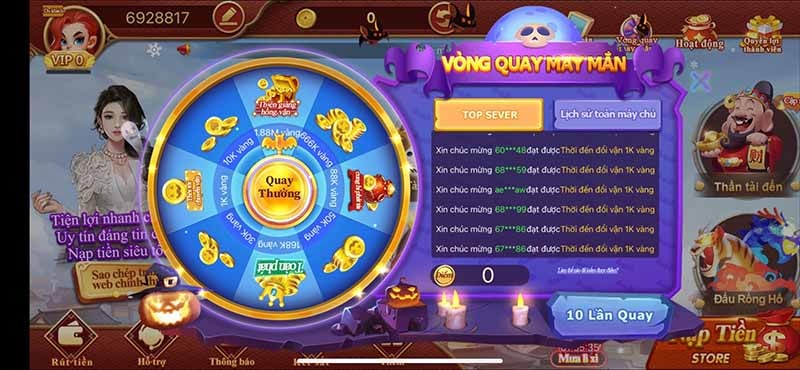 Vong quay may man choi68: Tham gia đơn giản, thưởng hấp dẫn