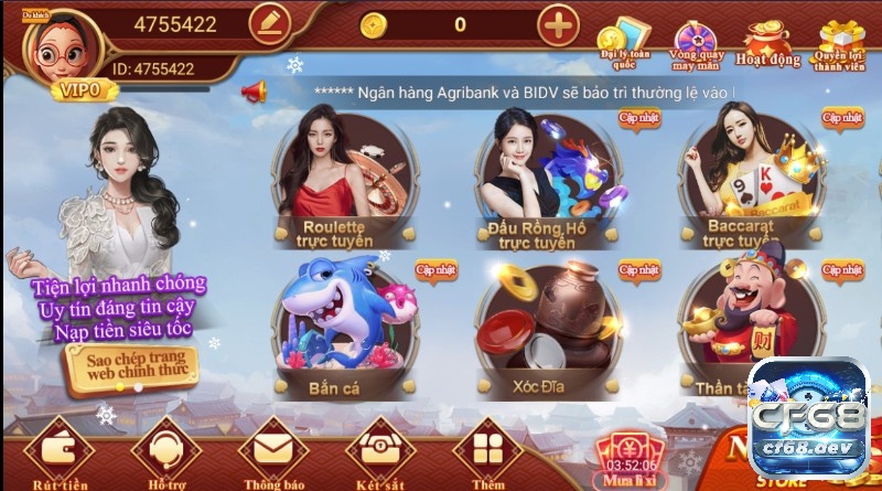 Cách nạp tiền vào tài xỉu - Tìm hiểu thông tin về game tài xỉu CF68