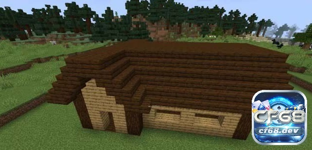 Xây dựng mái nhà bằng tấm ván là một cách sáng tạo và tiết kiệm chi phí của cách xây nhà trong minecraft.