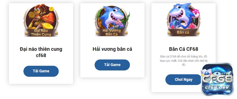 Các tựa game bắn cá tại cổng game CF68